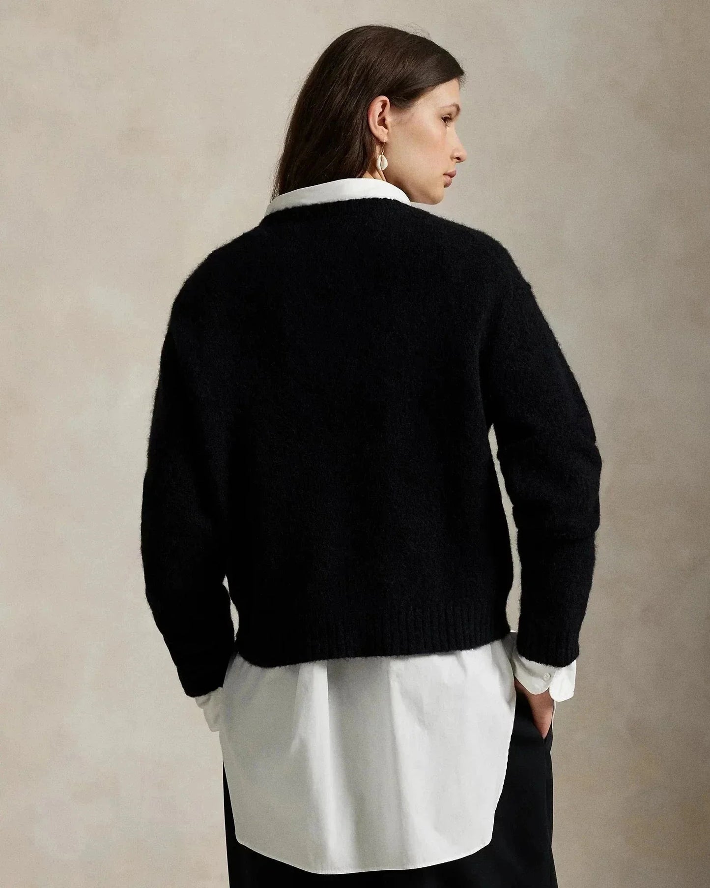 Sweater Bear | Polo Cotton Sweater Black-Tie Ralph Lauren Elorien