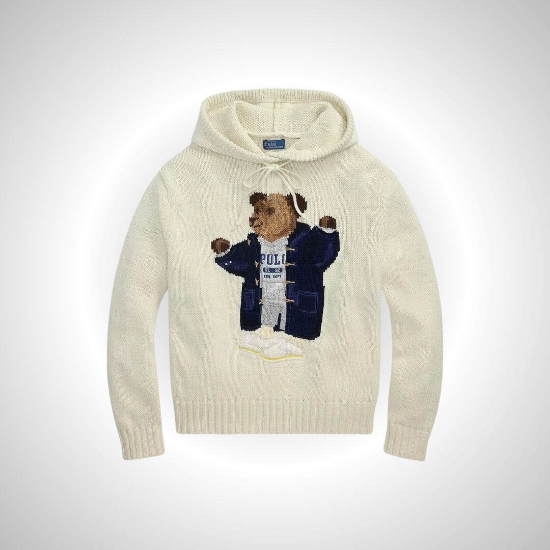 Sweater Bear | Polo Hooded Sweater Cream Ralph Lauren Elorien
