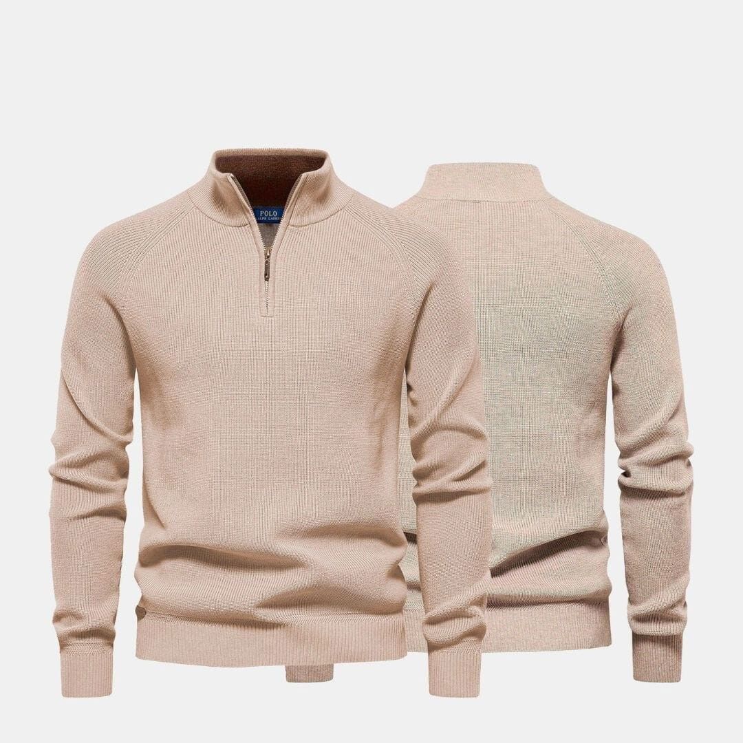 Men's Zip Neck Sweater (Clearance) Ralph Lauren Elorien Beige S 