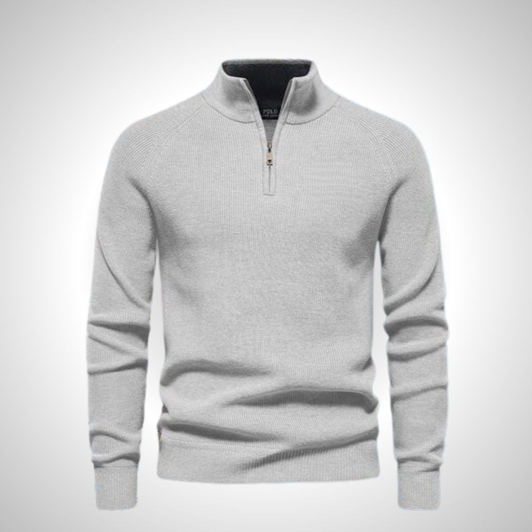 Pull Col Zippé (DÉSTOCKAGE) Ralph Lauren Elorien Gris S 
