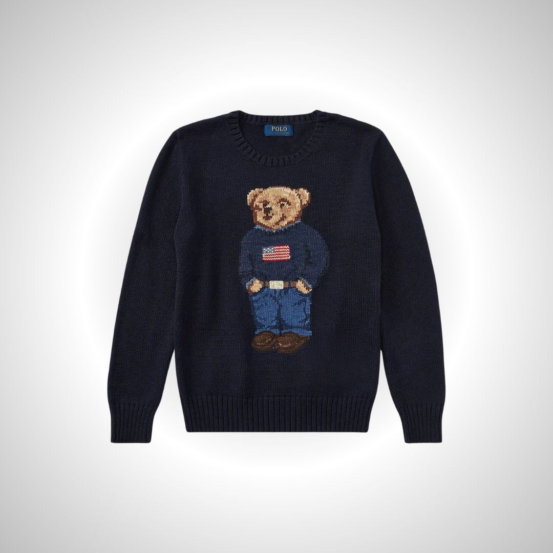 Sweater Bear | Polo Cotton Sweater Blue Dark Ralph Lauren Elorien 