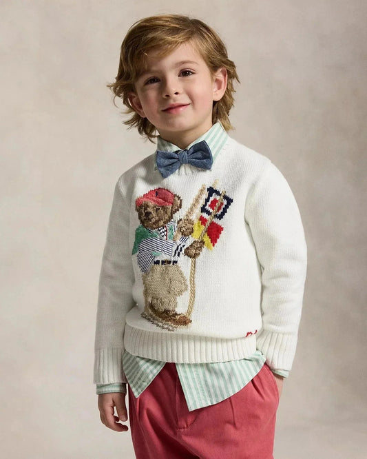 Sweater Bear | Polo Cotton Sweater Deckwash White Ralph Lauren Elorien 
