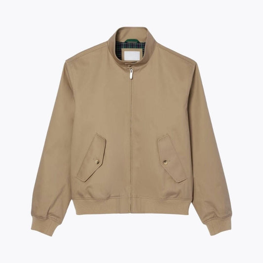 Water-Repellent Twill Harrington Jacket Lacoste Elorien Beige S 