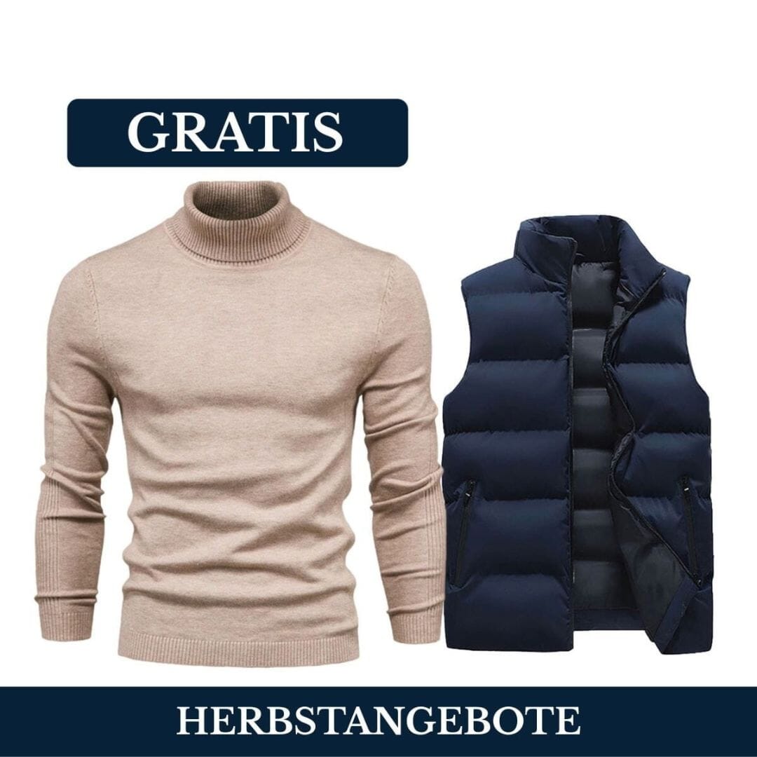 Weste + Gratis-Pullover (LAGERRÄUMUNG) Ralph Lauren Elorien Blau Beige M