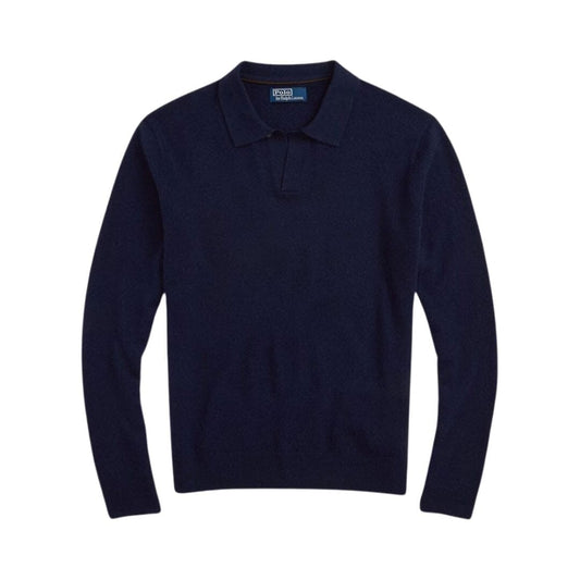 Wool Johnny-Collar Sweater Ralph Lauren Elorien Blue Navy S 